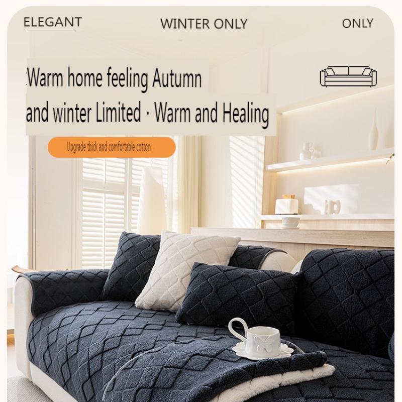 Шу хлопок пух диванная подушка утолщенная осень-зима плюш прямая строчка кожаный диван подушка на сиденье грязеотталкивающая простая нескользящая наволочка