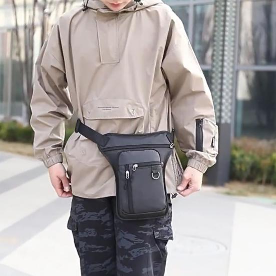 Мужская поясная сумка, регулируемая набедренная сумка с несколькими карманами, большой вместимости, поясная сумка для мотоцикла, велоспорта, путешествий