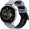 ERBORD Universal Silicone Strap 20mm, Dual Color, Gray / Black / Black Buckle