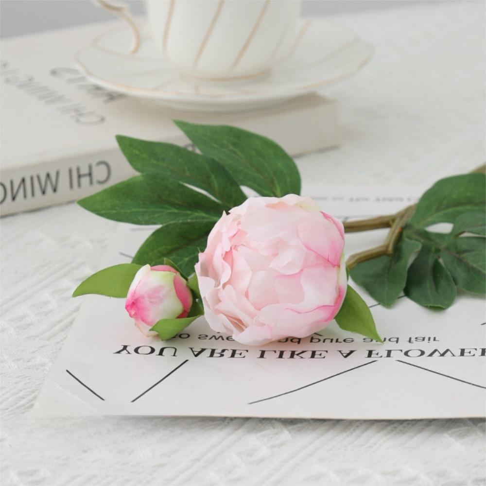 2 Head Artificial Peony Flowers European-Style Fake Peony Bouquet for Home Wedding Decor