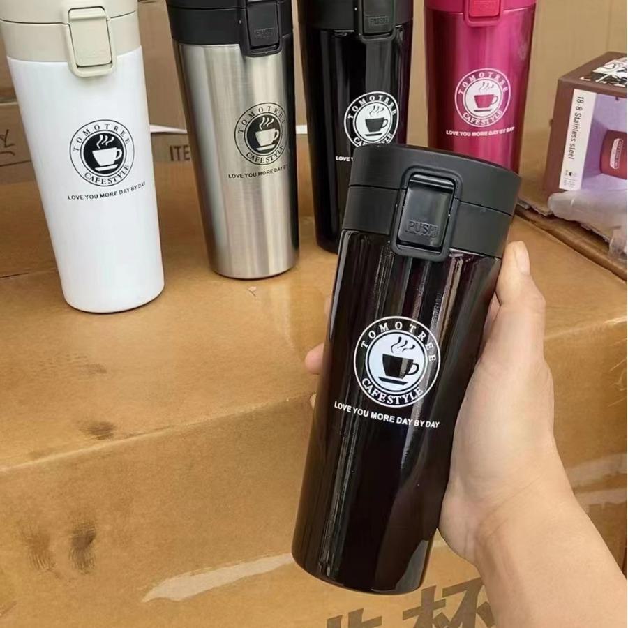 Стильная термокружка из нержавеющей стали 304 с откидной крышкой — большая емкость для установки в автомобиле