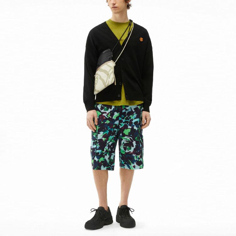 Kenzo Классические мужские кардиганы с головой тигра, черный, с V-образным вырезом, умеренной плотности, FB65CA6353TA-99