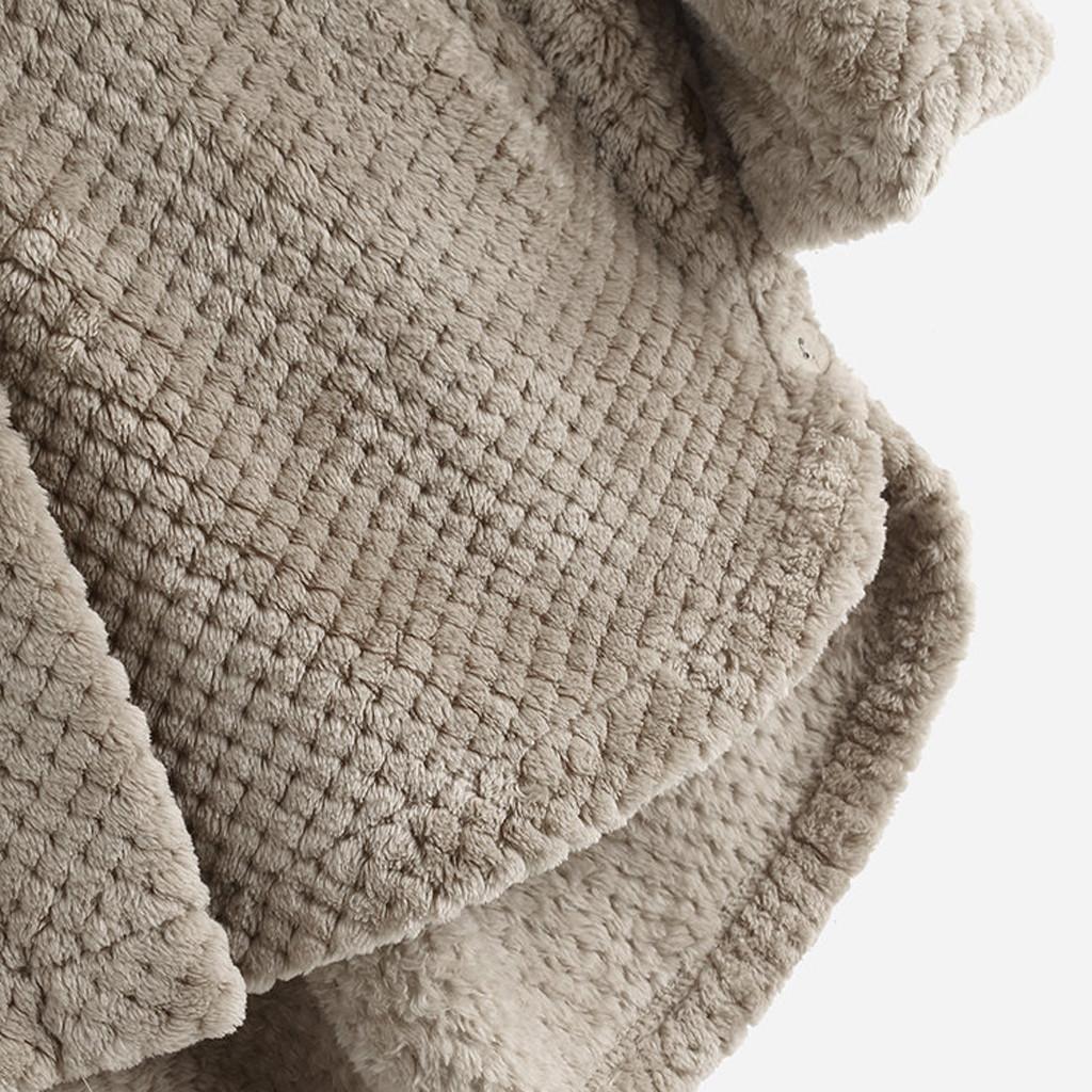 Женское флисовое пальто с длинным рукавом и карманом на пуговицах больших размеров с капюшоном