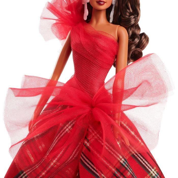 Poupée Barbie - BARBIE - 2024 Holiday - Robe Festive Rouge - Emballage Idéal - Cadeau De Collection