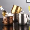 Double Champagne Barrel Wine Bucket Beer Ice Bucket KTV Bar Ice Wine Barrel Nordic Thickened Stainless Steel Ice Bucket