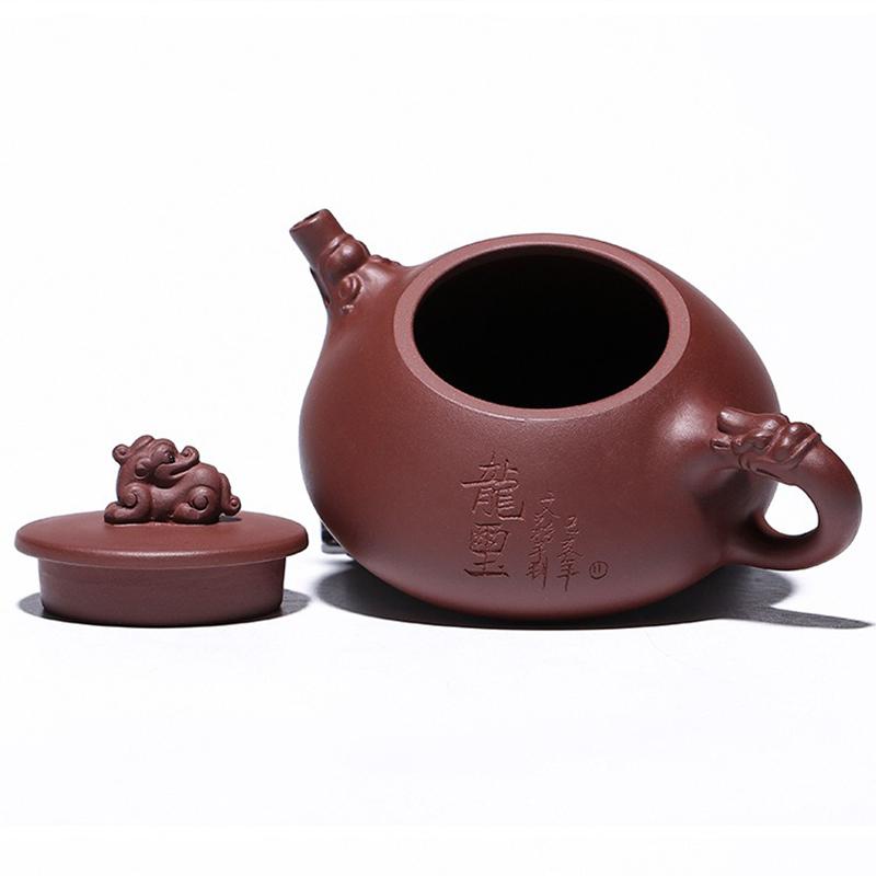 250 мл фиолетовый глиняный горшок Исин, оригинальный мой фиолетовый глиняный чайный горшок, камень печати дракона, ковш, горшок, известный мастер, чистый ручной чайник Гун Пао