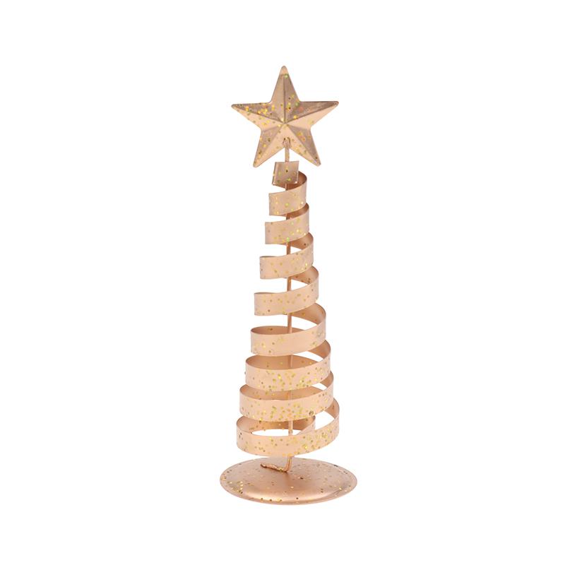 Iron Golden Christmas Tree Decoration Festive Tabletop Ornament Holiday Home Decor Xmas Tree Figurine Christmas Party Decoration