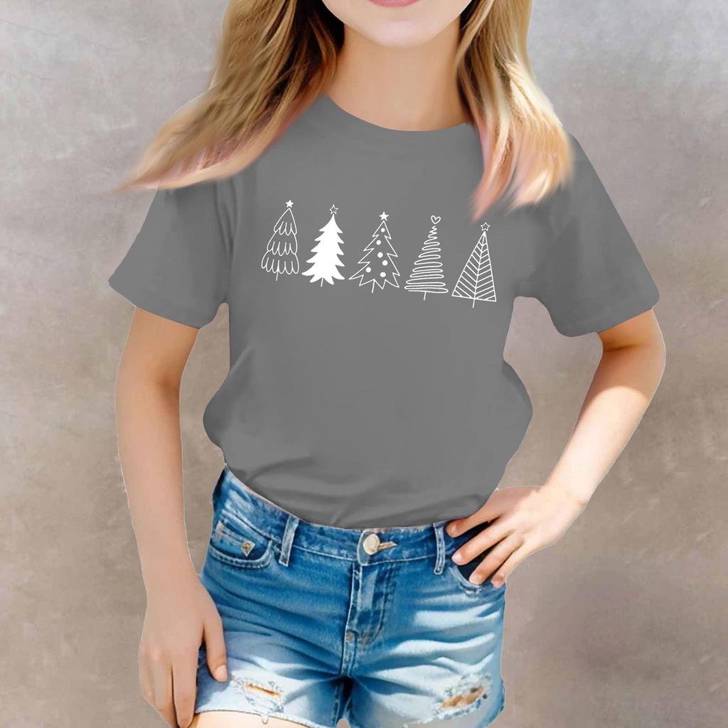 Christmas Day Toddler Girl Boy T-Shirts Kids Top Boys And Girls Printed Short Sleeved T-shirt