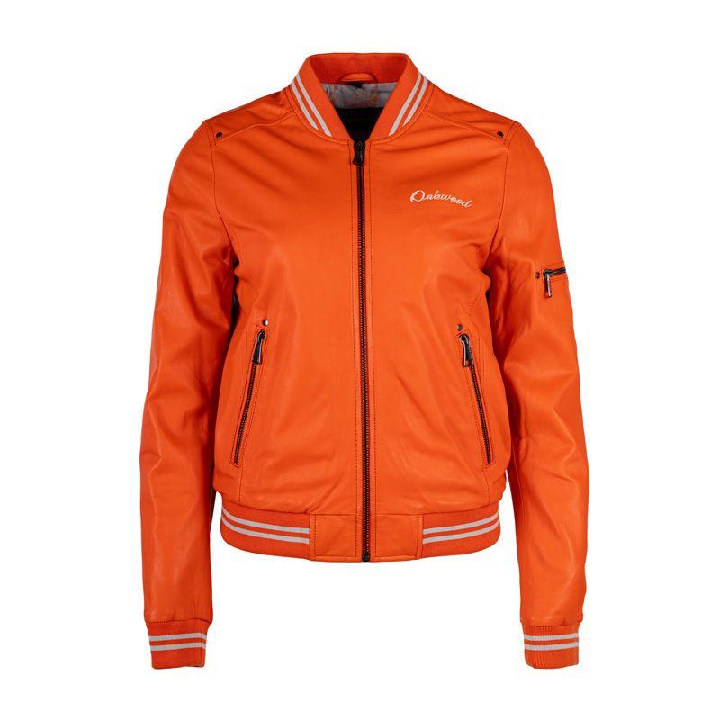 Женская кожаная куртка-бомбер OAKWOOD