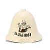 SAUNA GURU Клей для сауны Шапка для сауны Шерстяная шапка для сауны Босс сауны Серая белая Шапочка для сауны Товары для сауны Шерстяная шапка для сауны Палатка для сауны на открытом воздухе Подарок [Оригинальный продукт]