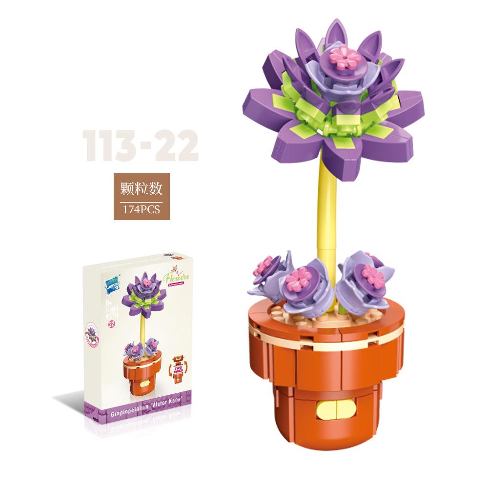 Цветочные горшки для растений, суккуленты, строительные блоки, украшения, модели, украшение для дома, букет цветов, сборные кирпичи MOC, игрушка для детей, подарок
