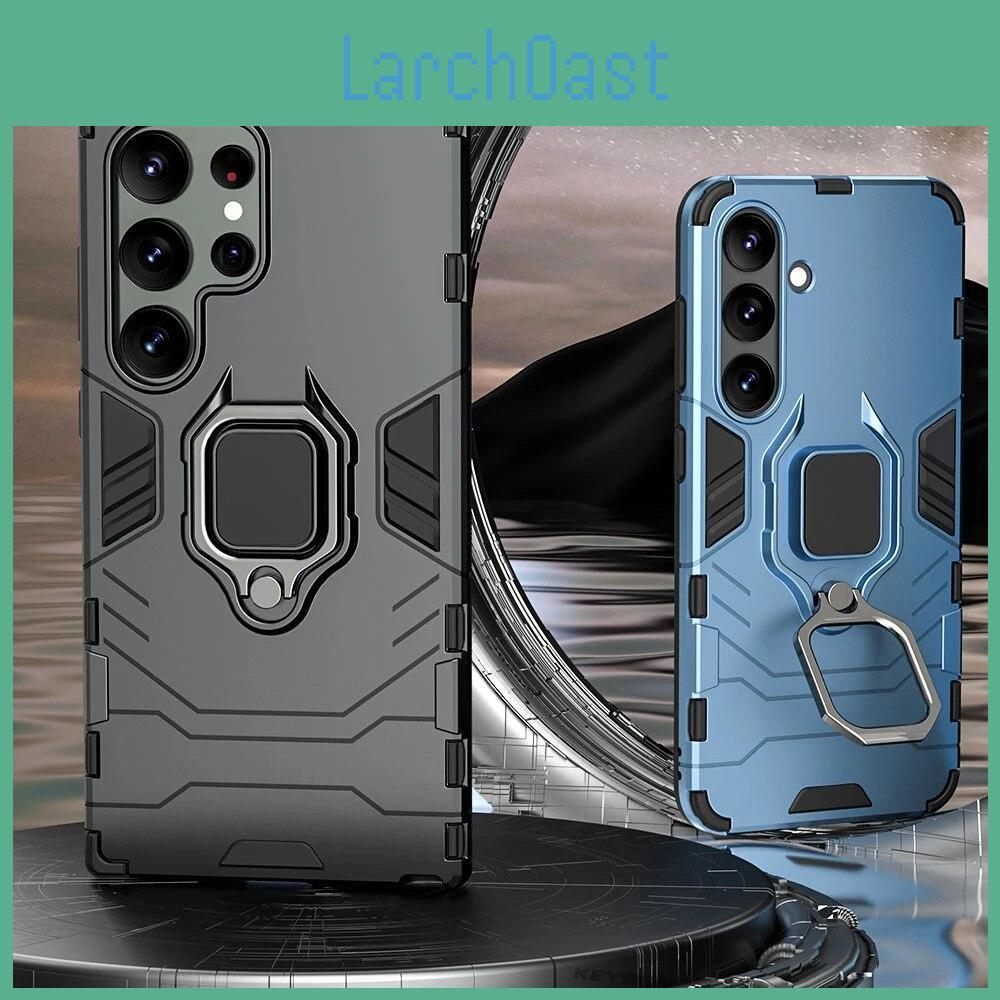 For Shockproof Armor Keysion Case Samsung S24 Ultra 5g S24 Plus Siliconepc Ring Stand Phone Cover For Galaxy S23 S22 S21 Ultra