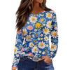Women's Casual T-shirt 3D Printed Floral Floral Print Round Neck Retro Elegant Long Sleeves Women's Fashion Pullover Long Sleeve