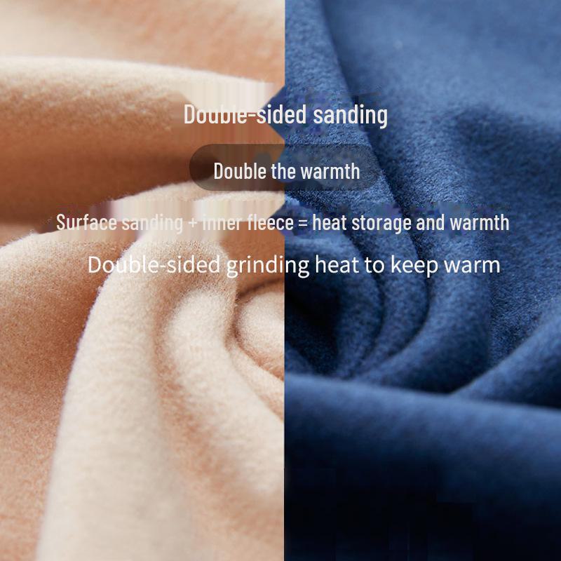 Мужской бесшовный комплект термобелья с V-образным вырезом - утолщенный бархат на осень/зиму 2023 г.