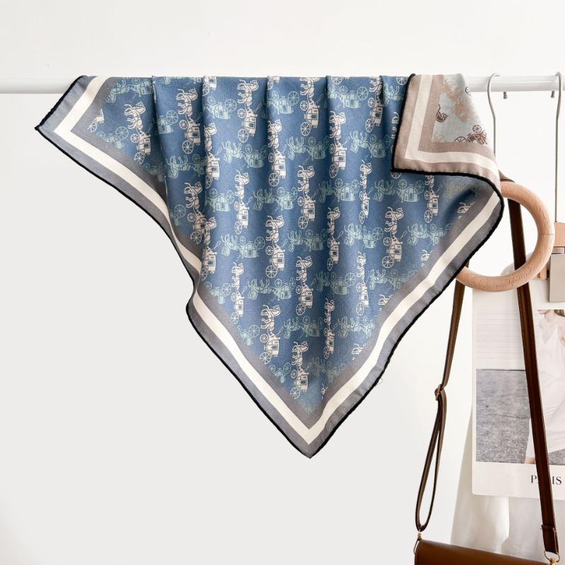 Colored leaves double-sided heterochrome silk wool silk scarf women's new thermal shawl light luxury versatile silk wool scarf