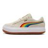 Женские низкие кроссовки Mayu Rainbow из замши кремового цвета 387239-03
