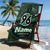 Custom Name Personalized Hannover 96 Football Print Beach Towel, for Trip Camping Beach Party Home Decor, Birthday Gift for Family & Friends