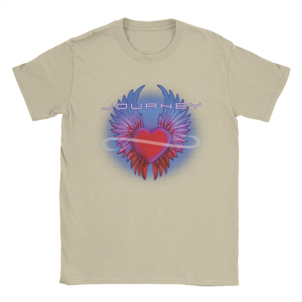 Journey Band Winged Heart Music Band 100 Cotton T Shirt For Unisexs Summer TShirts O Neck Tee Shirt Oversize Hot Sale Clothes