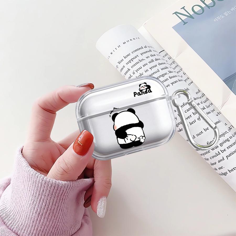 Чехол с пандами для пары для Airpods Pro3 4 3 Pro 2 1 Pro2 Прозрачный чехол-обложка для наушников