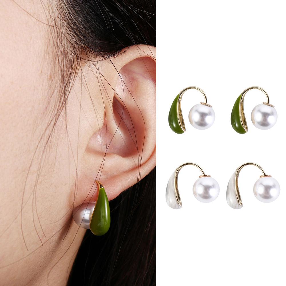 Oil Dropping Back Hanging Earrings Water Dropping Korean Studs Earrings Enamel Earrings Party Gift