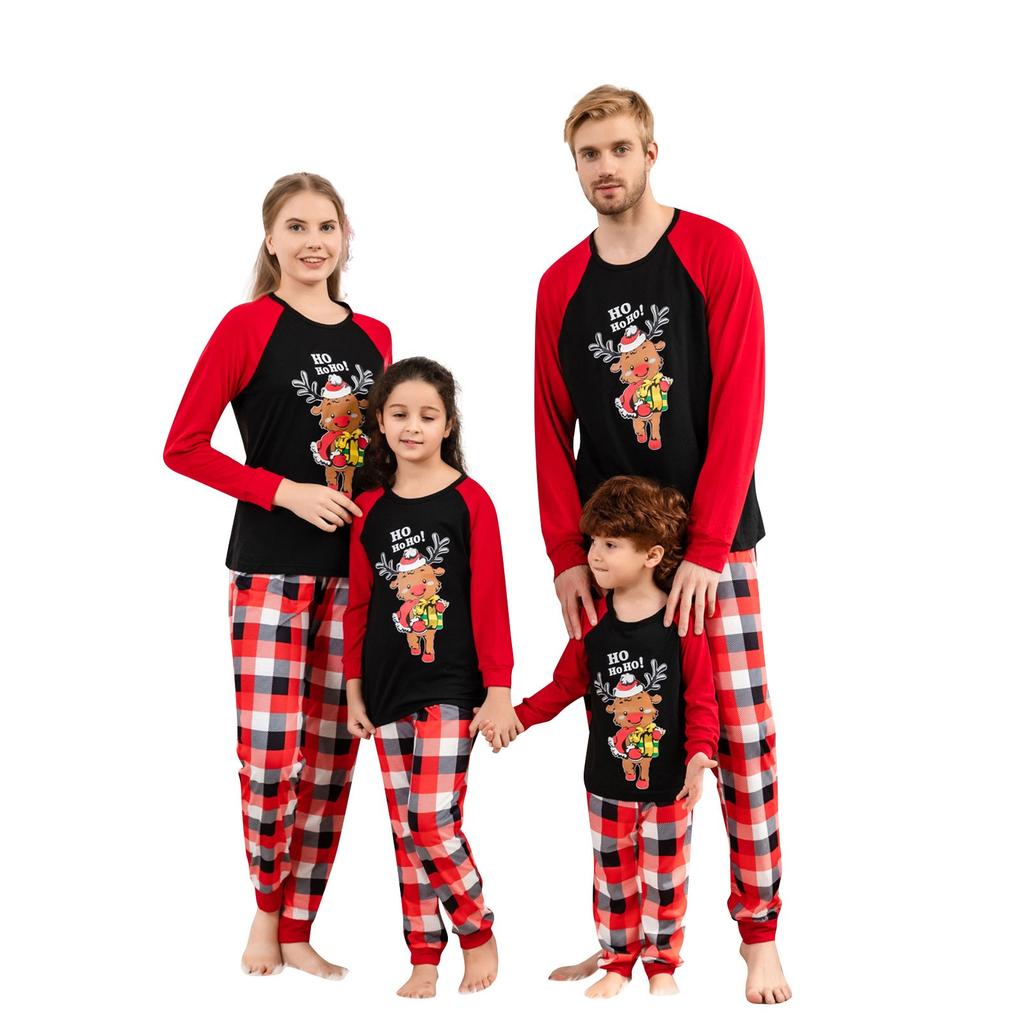 Рождественский семейный комплект для родителей и детей с домашним принтом РОЖДЕСТВЕНСКАЯ ПИЖАМА, комплект из двух предметов