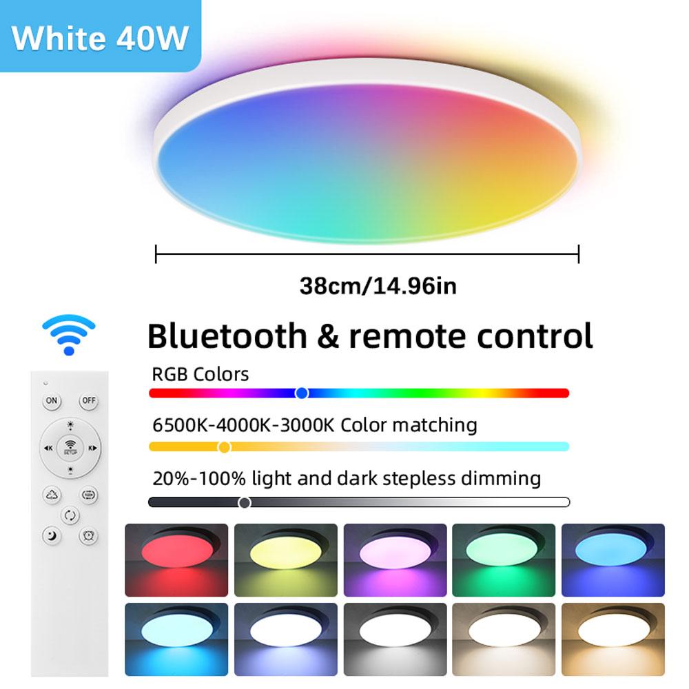 Умный потолочный светильник Спальня Гостиная RGB Атмосфера Tuya Bluetooth Alexa Бесступенчатое затемнение Регулировка цвета 30 см 24 Вт / 38 см 40 Вт LED CANMEIJIA