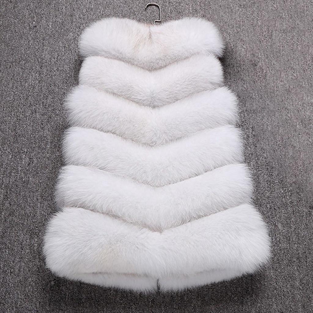 Womens Ladies Sleeveless Color Waistcoat Solid Winter Loose Vest Coat