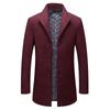 Новое шерстяное пальто средней длины на осень и зиму, мужское модное хлопковое шерстяное пальто без глажки, шерстяное мужское пальто с лацканами