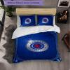 Rangers FC Themed Bedding 3Pcs Duvet Cover Set Decorative Bed Linen For Teen Room Home Decoration