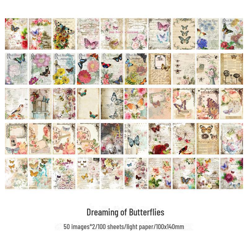 Ранняя серия Foam Flower Echo Retro Art DIY Notepad Background Paper
