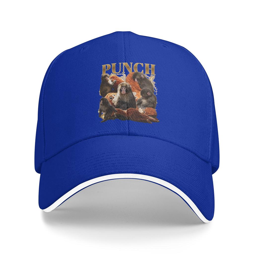 Team Punch Baby Monkey Punch Baseball Cap Vintage Couple Women Trucker Hat Breathable Print Hunting Camping Baseball Caps Gift