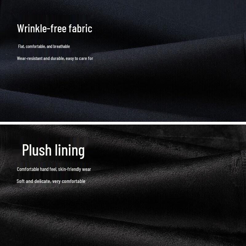 HLA Chic Ageless Men's Business Casual Fleece-Lined Trousers