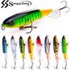 SOUGAYILANG Рыболовная приманка для жесткой приманки, 14 г, вращающиеся хвостовые крючки для верхней воды, снасти для ловли окуня, воблеры