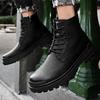 High Top Genuine Leather Men Boots Breathable British Formal Dress Shoes Luxury Ankle Boots for Mens Motorcycle Boots Work Boots