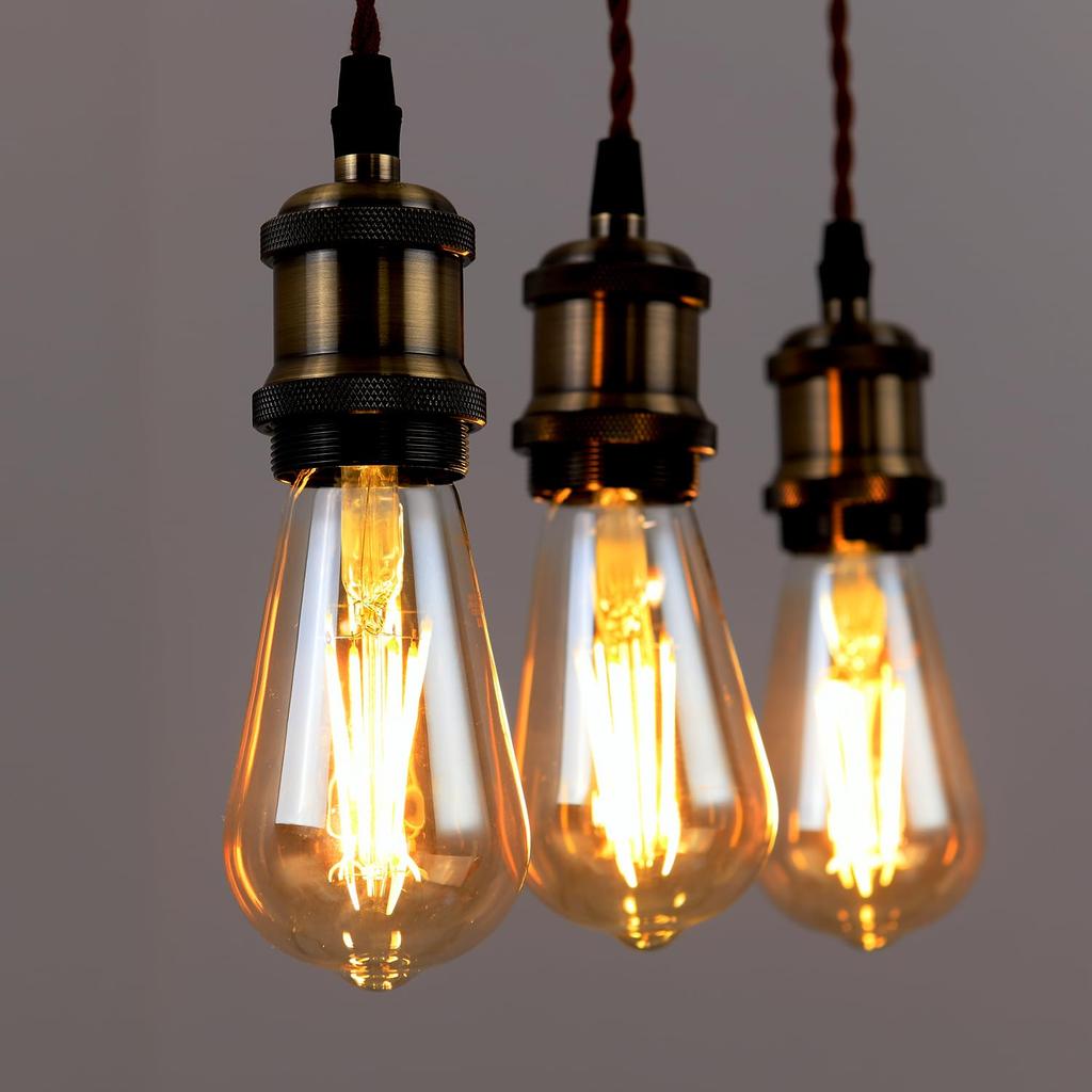 Подвесной светильник LVWIT E26 со светодиодной лампой Эдисона 6 Вт, светильник для проводного шинопровода, потолочный подвесной светильник со шнуром 100 см, регулируемый по цвету