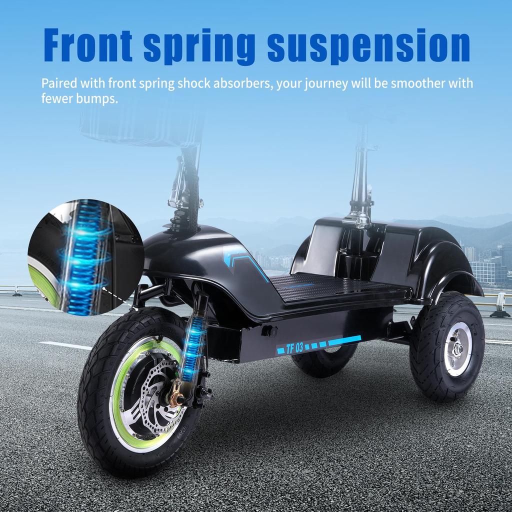 Twofish TF03 Three-wheeled Electric Scooter 500W Motor 48V15Ah Battery 28km/h Max Speed 30km Max Range