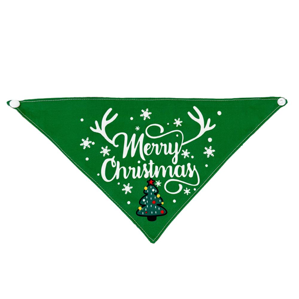 Pet Christmas Scarf Merry Christmas Print Dog & Cat Triangle Scarf Holiday Neckerchief For Teddy Golden Retriever Party Decor