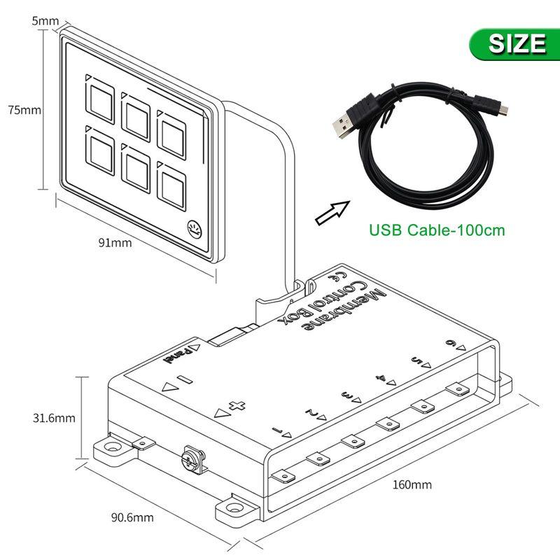 6P/10P Membrane Control Switch Panel with Bluetooth APP Control and IP67 Waterproof Backlight LED Module Panel for Car Boat RV