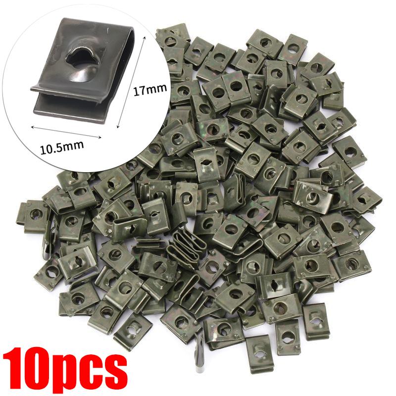 10/30 шт. Автомобильная винтовая основа U-образная клипса Автомобильный крепеж для модификации Металлическая клипса для защиты крыла бампера Аксессуары для интерьера автомобиля