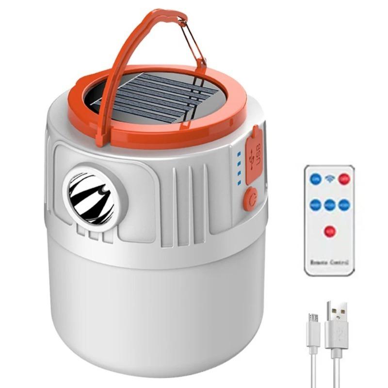 Солнечная лампа для кемпинга, аккумуляторная батарея USB, перезаряжаемая лампа с 6 передачами, пульт дистанционного управления, лампа для палатки, портативные фонари, аварийное освещение на открытом воздухе