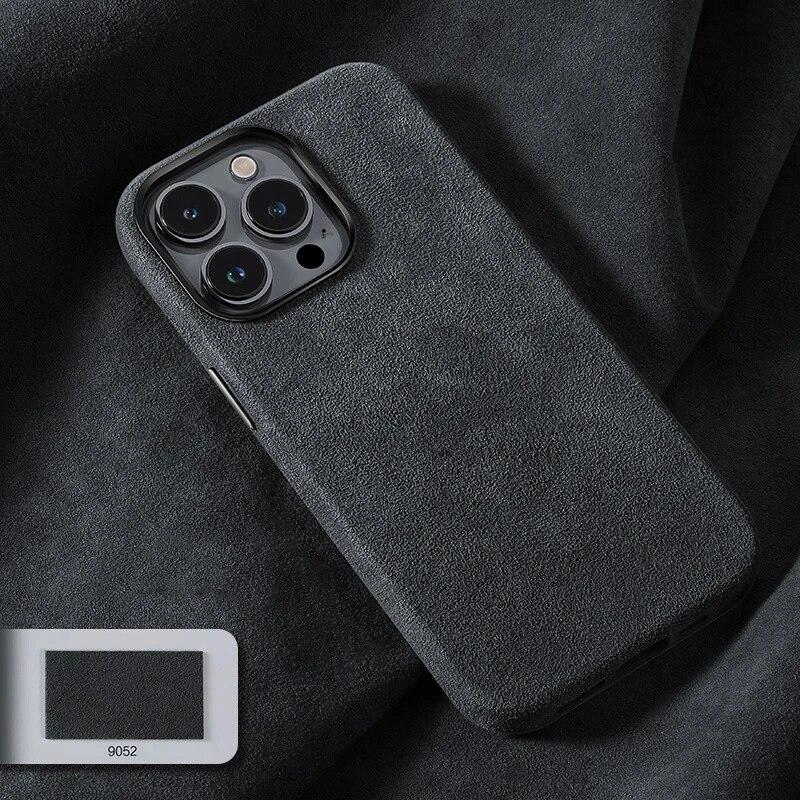 Роскошный замшевый кожаный чехол для iPhone 15 Pro Max 14 13 Pro 12, противоударный защитный чехол с магнитной зарядкой Magsafe