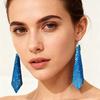 1 Pair Sequin Hook Earrings Geometric Design Long Earrings Night Club Party Women Gown Drop Earrings