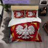 Poland Football Pattern 3 Pieces Bedding Set Soft Microfiber Duvet Cover with Pillow Cases for Bedroom