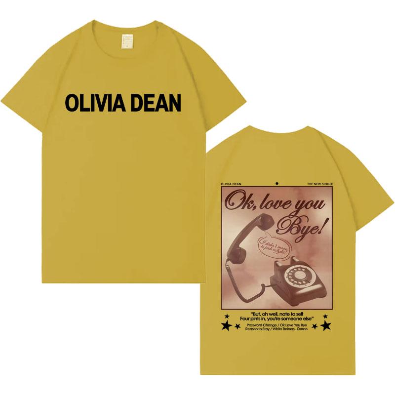 Футболка с коротким рукавом и графическим принтом в стиле хип-хоп, модель Olivia Dean, популярная, для мужчин и женщин, свободного кроя, из высококачественного хлопка, повседневная, уютная.