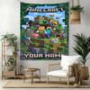 Minecraft Индивидуальный Декор Стены С Вашим Именем Гобелен Искусство Для Памяти Питомца День Рождения Свадебная Вечеринка Фон Семейный Подарок