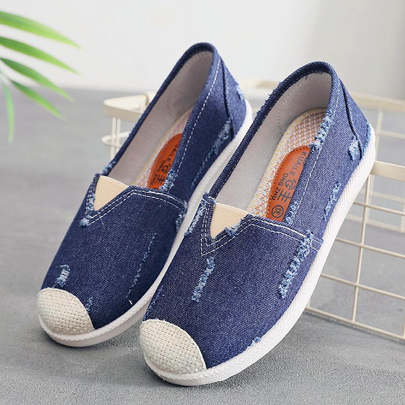 25 Women's Canvas Shoes Casual Versatile Daily Single Shoes Flat Bottom Shallow Mouth Fisherman Shoes Non-slip Soft Sole