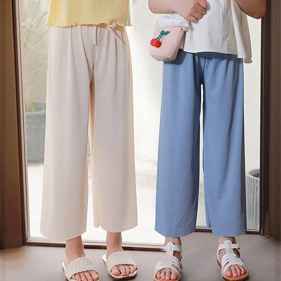 Брюки с защитой от комаров для девочек, летняя тонкая солнцезащитная детская одежда, кондиционер, прямые детские широкие брюки, летняя одежда