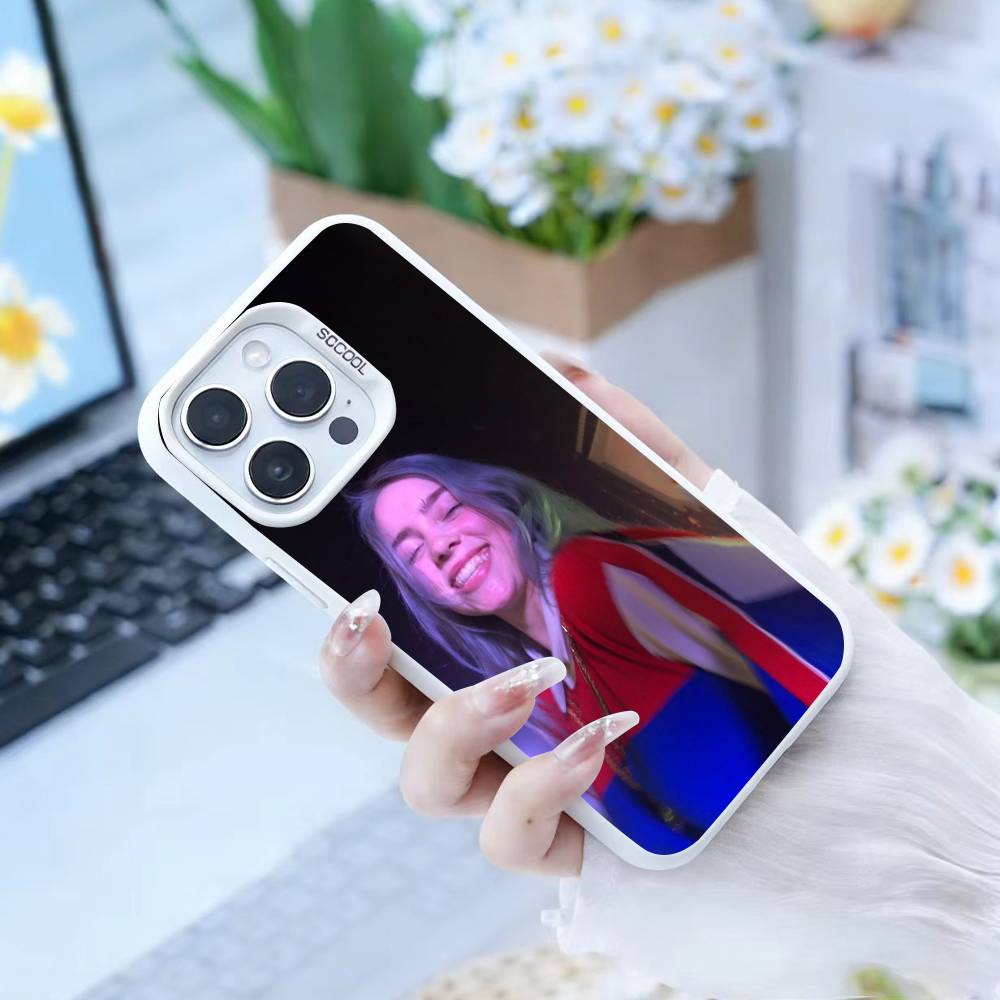 Чехол для телефона S-Singer B-Billie Eilish Для iPhone17, 16,15,14,13,12 Pro Max белый Конфетный Матовый Ударопрочный Чехол