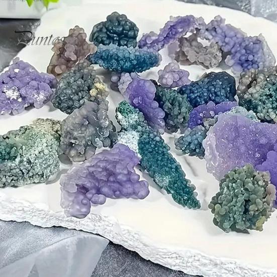 Гладкие Полированные Камни Натуральный Виноградный Агат Кристаллическая Гроздь, Минеральный Самоцвет, Каменный Ландшафт для Аквариума Террариума Декор, Уникальный Подарок Коллекционерам