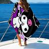 1pc Kuromi4 Beach Towel with Custom Name, Beach/Swimming/Bath/Picnic/Camping Towel, Suitable for Seaside Beaches